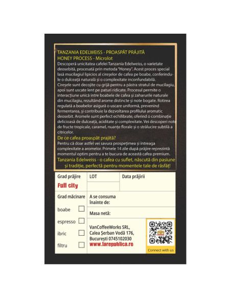 Cafea Proaspat Prajita Tanzania - Arome Intense de Fructe si Ciocolata