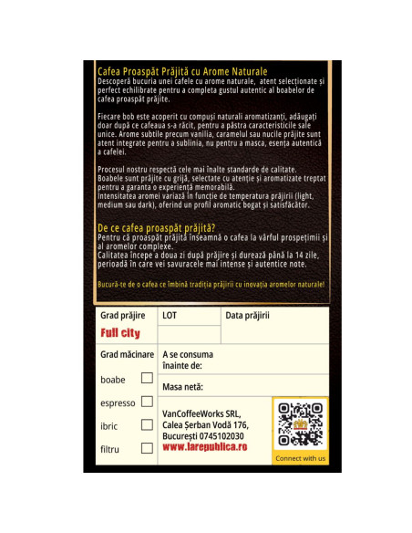 Cafea Proaspat Prajita, aroma naturala Irish Cream, 100% Arabica ➜ LaRepublica.Ro