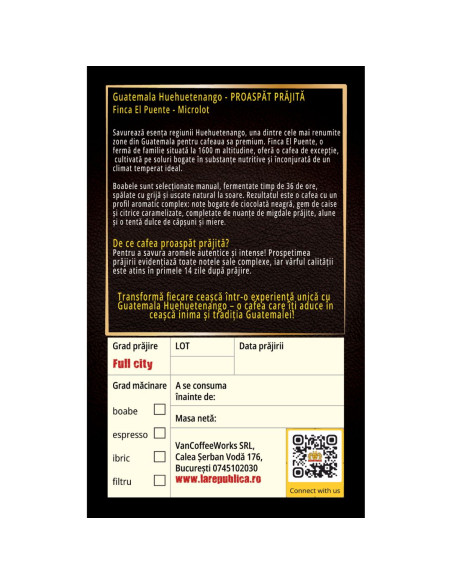 Cafea proaspat prajita din Guatemala - 100% Arabica | LaRepublica.ro