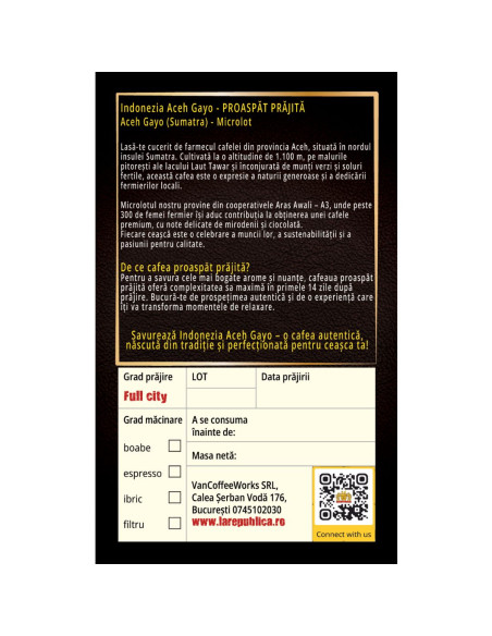 Cafea de specialitate din Indonezia | 100% Arabica | La Republica