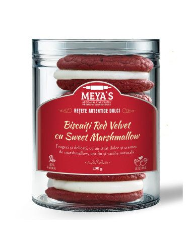 Biscuiti Red Velvet cu Sweet Marshmallow – Deliciu Artizanal